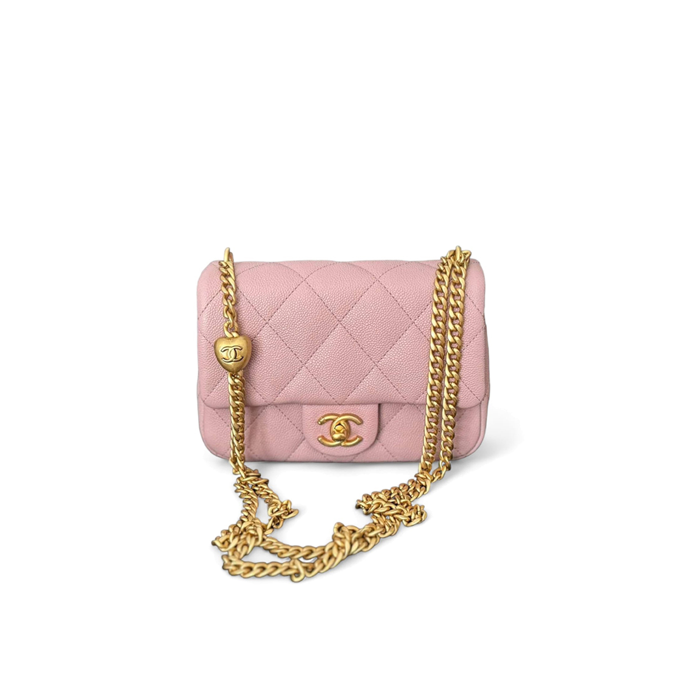 CHANEL MASTER HEART BUCKLE FLAP BAG (20*14*8cm) 